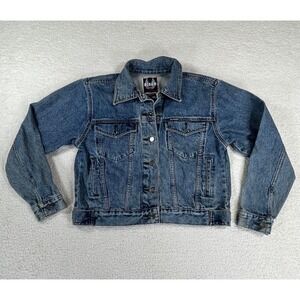 Vintage Biker Blues Harley Davidson Women's Size M Blue Denim Long Sleeve Jacket